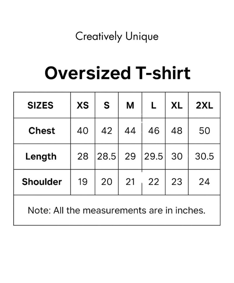 Size Chart To Be Use
